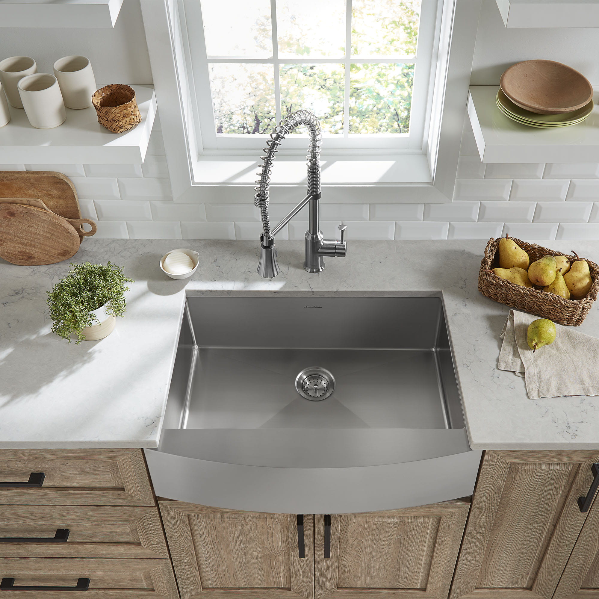 Pekoe® 30 X 22 Inch Stainless Steel Single Bowl Farmhouse Kitchen Sink